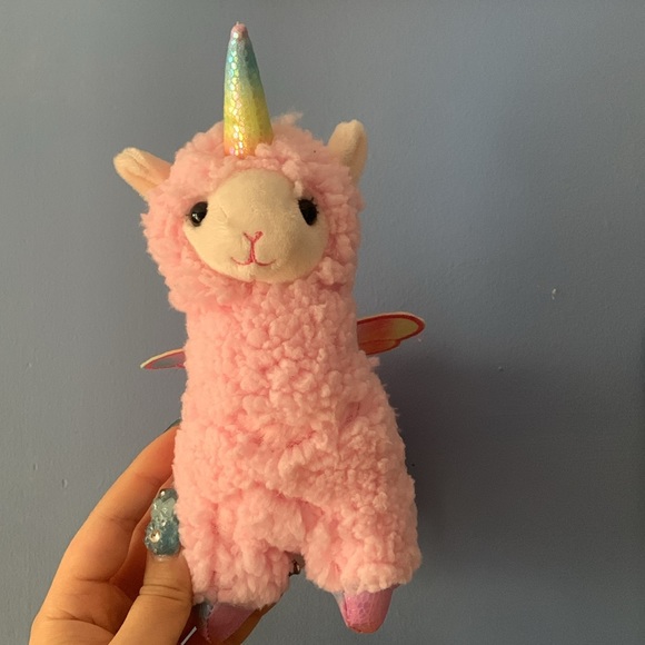Unicorn Lama Plushie 🩷🩵💛 - Picture 3 of 5